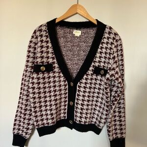Anthropologie Maeve houndstooth cardigan